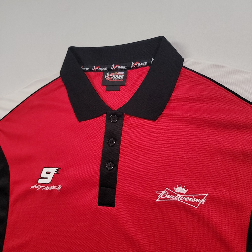 Chase Authentics Men XL Kasey Kahne #9 Budweiser NASCAR Polo Shirt